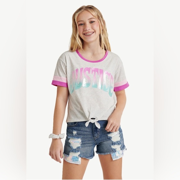 Justice Other - Justice Short Sleeve Tee & Matching Hair 🎀
